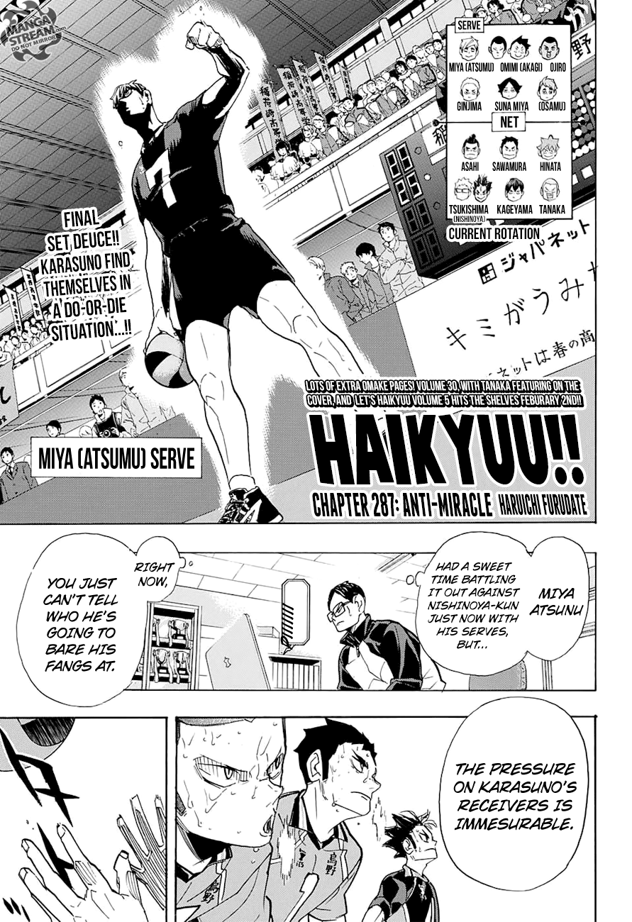 Haikyuu!! Chapter 287